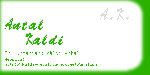 antal kaldi business card